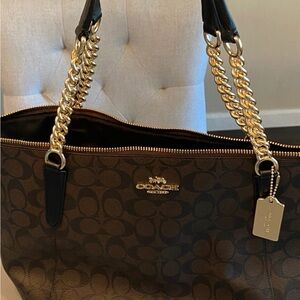 Coach Brown Signature Tote Bag